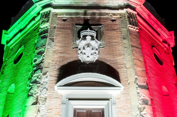 Illuminazione tricolore Tempio Santo Stefano Pozzo della Chiana (AR)